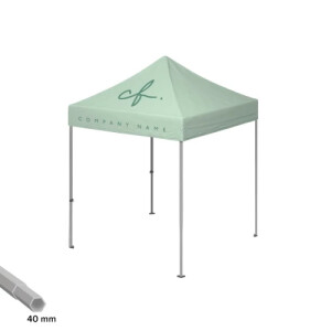 Eventtält 2 × 2 m, 40 mm på vit bakgrund
