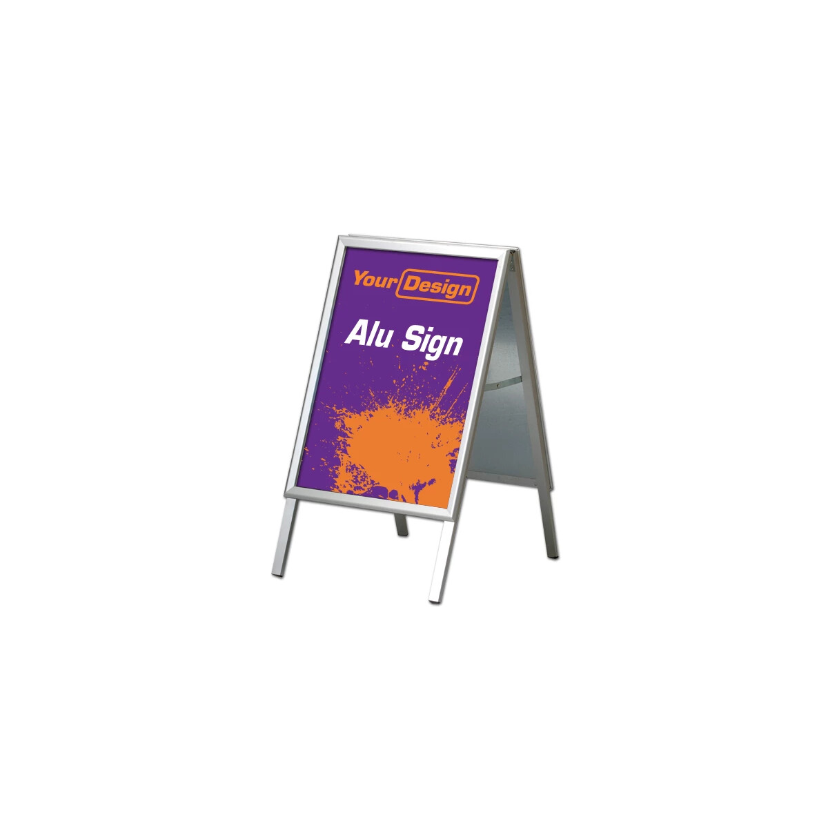 Alu Stand pavement sign on a white background
