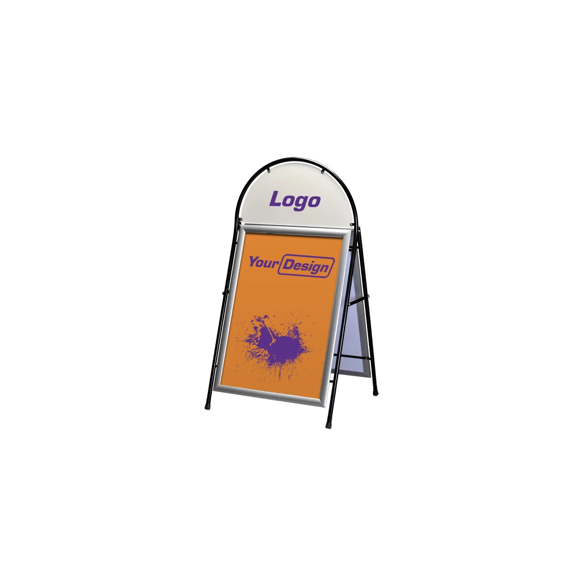 Sign Delux pavement sign with ring base on a white background