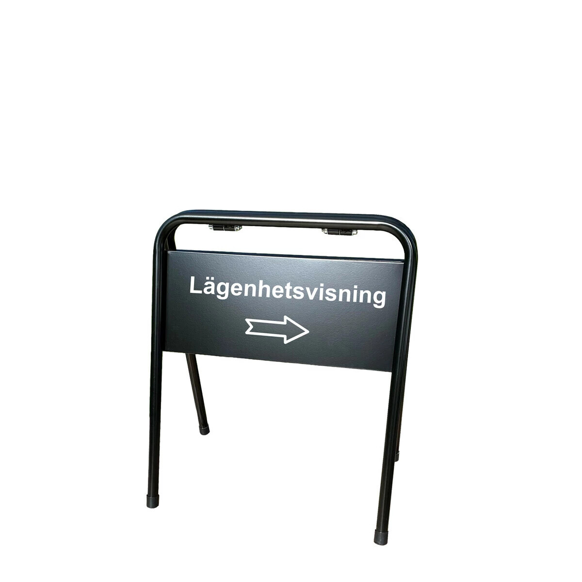 Black property viewing sign on a white background