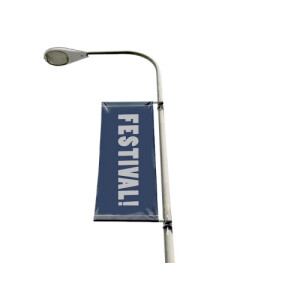 Street banner-flagga på vit bakgrund