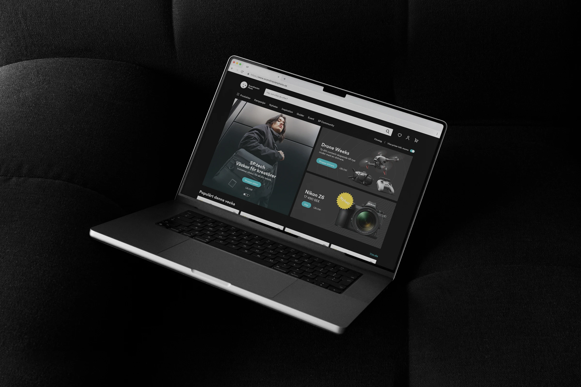 Scandinavian Photo's website and campaign material presented on a laptop.