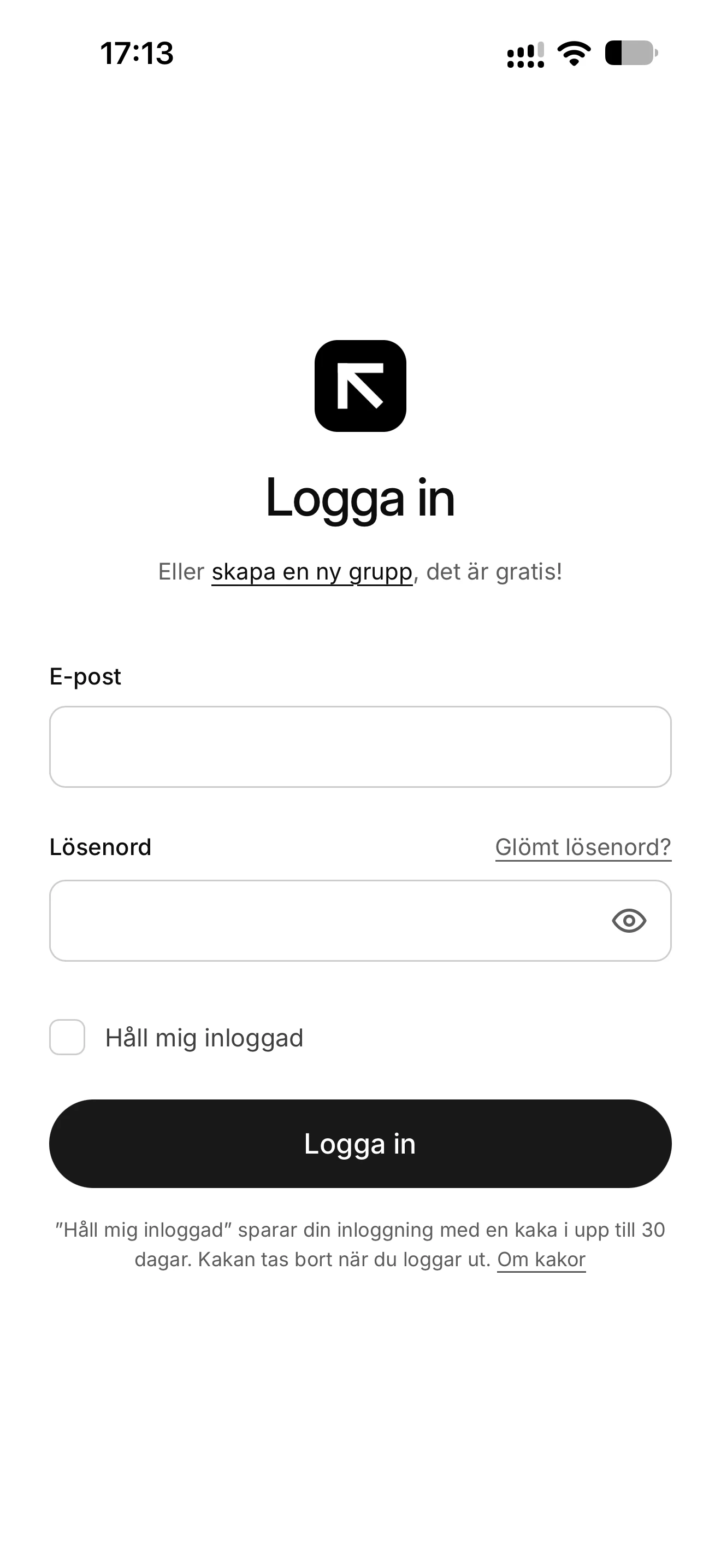 Vem kör? – mobil inloggning och möjlighet att skapa en gratis samåkningsgrupp.
